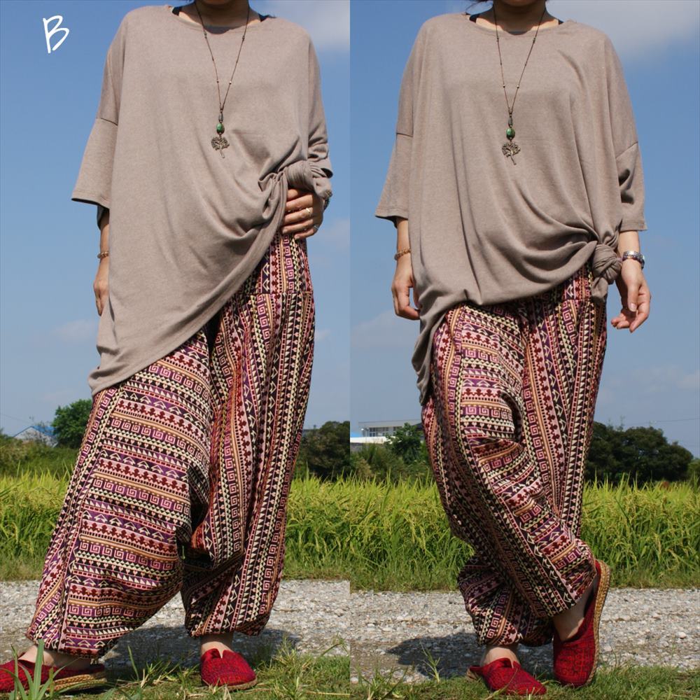  ethnic sarouel pants cotton woven cloth .. feeling less including carriage * new goods B* thick material u- Ben Asian yoga unisex 