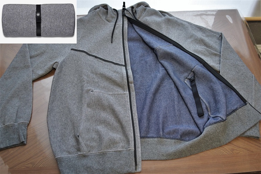 Nike × KIM JONES ナイキ × キムジョーンズ Tech Fleece Hood テックフリース パッカブル スウェット フーディー / パーカ L 未使用_左上パッカブル時画像