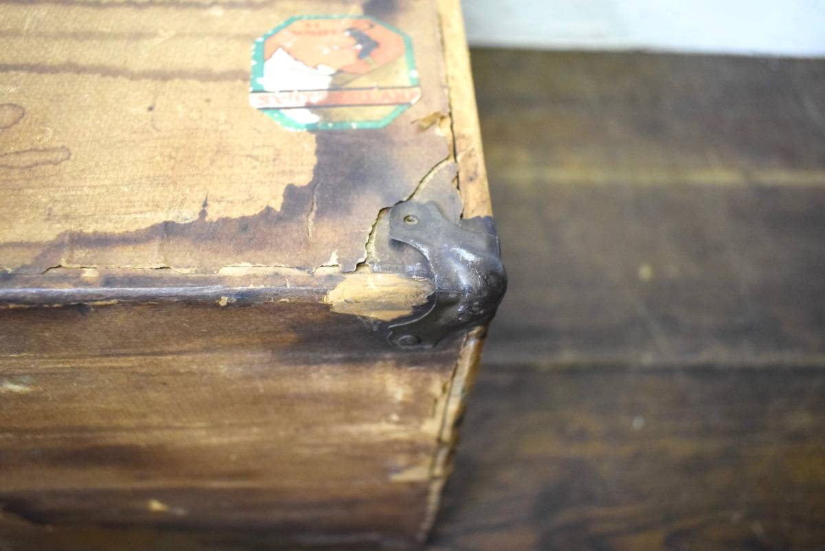  Vintage Mason&Parker Co wood case trunk bag antique storage interior BOX store furniture display 