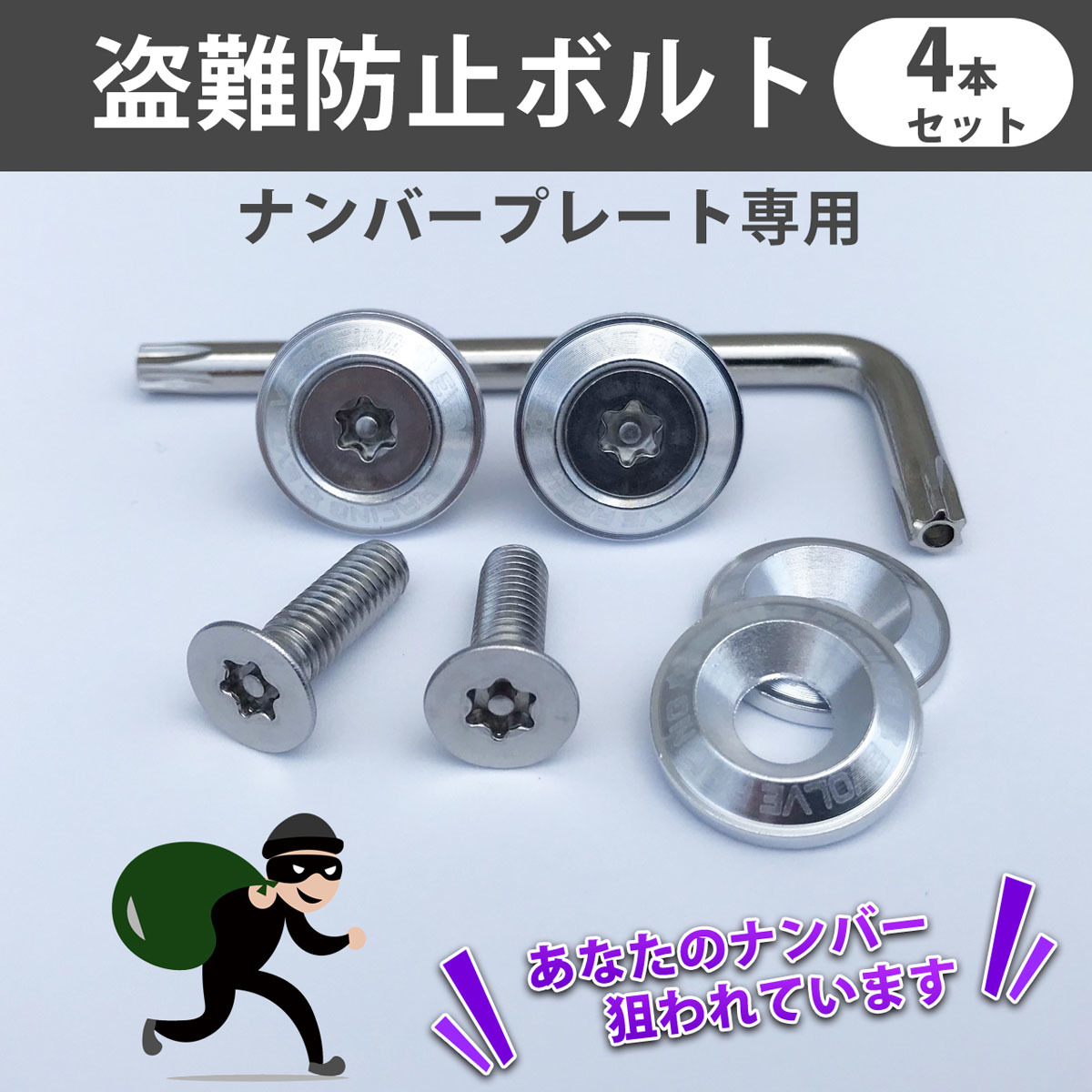  anti-theft bolt * silver color * number plate exclusive use *BRZ Levorg Impreza G4 XV Forester Justy Legacy 