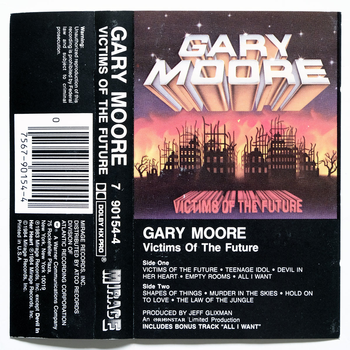 《ドルビーHX PRO/US版カセットテープ》Gary Moore●Victims Of The Future●ゲイリー ムーア_画像7