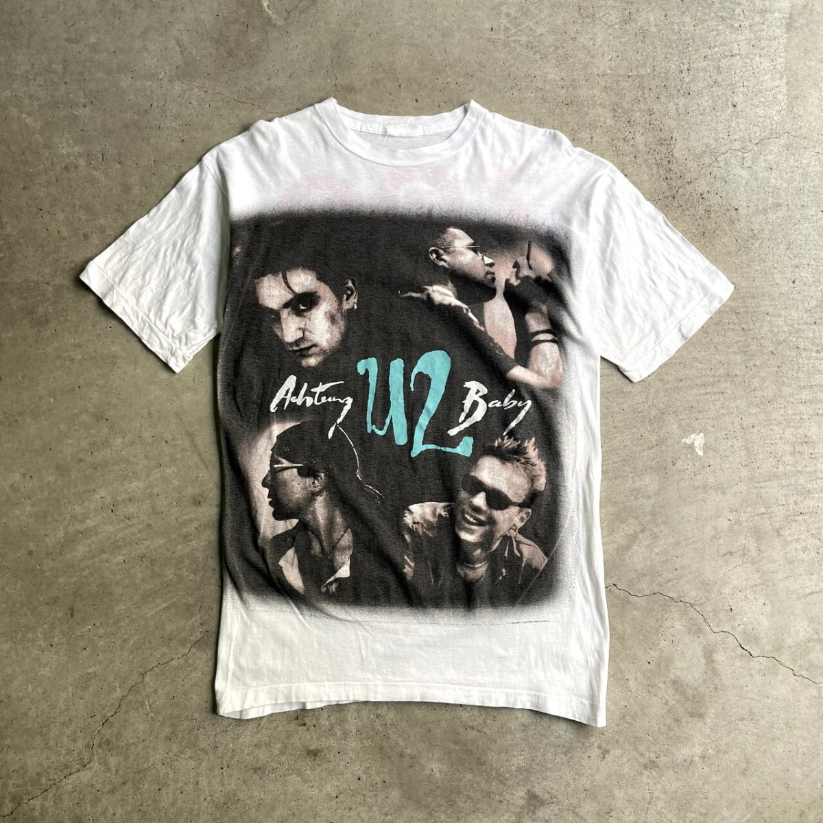 出産祝い  U2 90年代 Achtung メンズM相当 バンドTシャツ TOUR TV ZOO Baby イラスト、キャラクター