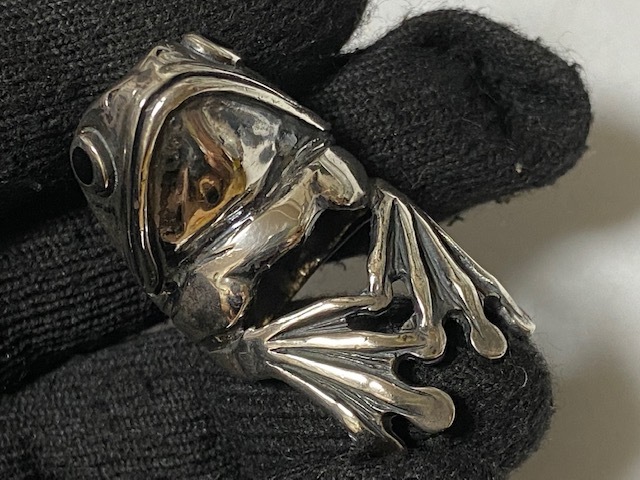 シルバー925 銀製 カエル デザイン 蛙 指輪 リング 展示未使用品のサムネイル