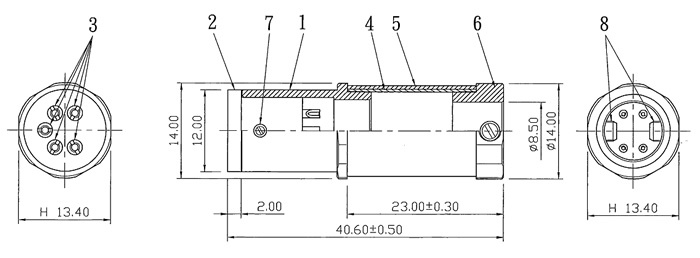 28)《1.2m DIN-101フォノ５PINソケット+RCAプラグ オヤイデ フォノケーブル・アース線 銀メッキ》 Phono cable ／ Oyaide 3398-SY_画像9