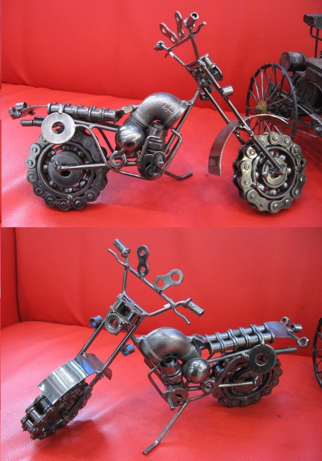 管理BK-5 ◇即決◇ ブリキ オブジェ ヴィンテージバイク オールドバイク 等５台セット！！ブリキのおもちゃ 鉄の玩具