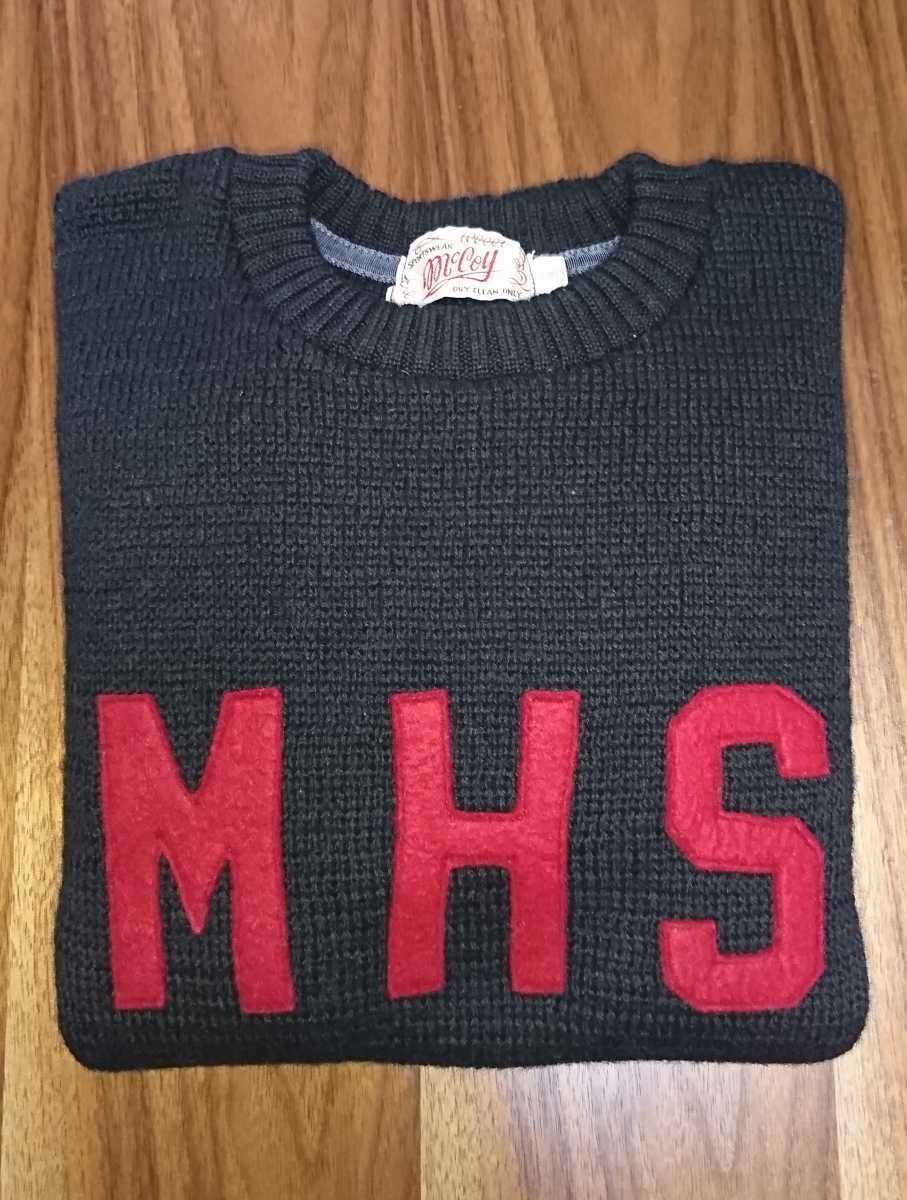 旧マッコイ ◆「クルーネックセーター MHS」◆ 38サイズ ◆ 未着用 ◆ MAYWOOD HIGH SCHOOL ◆SWEATER◆THE REAL McCOY'S リアルマッコイズ_画像5