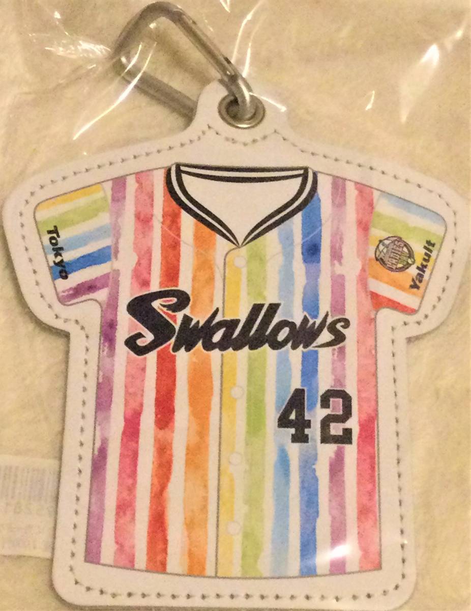 坂口智隆選手 本革製ユニホーム型ICカードケース 42 東京ヤクルトスワローズ Rainbow Stripe 2021 SWALLOWS LADIES DAY Yahoo!フリマ（旧）