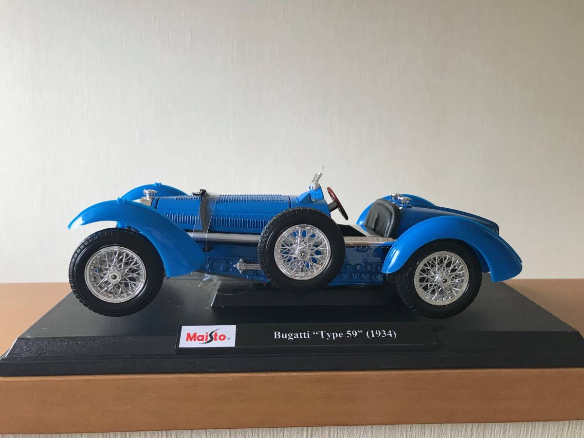 希少 レア Maisto マイスト 1:18 6+ Bugatti “Type 59” (1934) ブルーの画像1