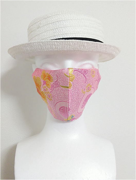  cloth mask tea ina cloth *.. pattern * pink * embroidery * reversible / made in Japan / stylish / formal / party / wedding / adult / flower 