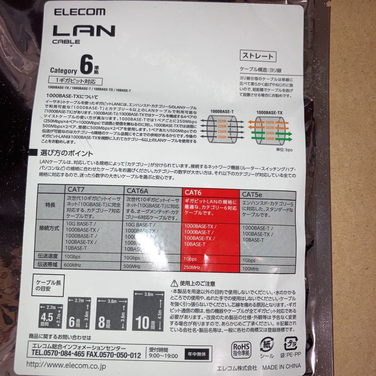 ELECOM エレコム LANケーブル ランケーブル カテゴリー6 cat6 対応 ツメ折れ防止 フラットケーブル 5m ホワイト LD-GFT/WH50 新品未開封