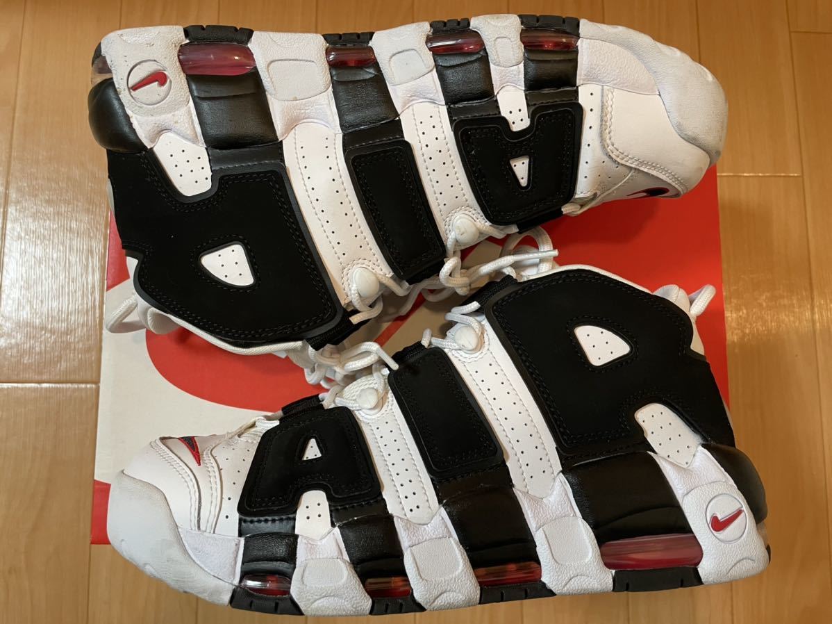 27cm NIKE AIR MORE UPTEMPO WHITE BLACK UNIVERSITY RED ナイキ エア