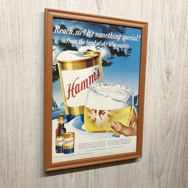 ◆即決◆1960年代 Hamm’s Beer ハムズ ビール 缶ビール 【B4-6019】アメリカ ビンテージ雑誌広告【B4額装品】当時物/本物広告★同梱可_画像2