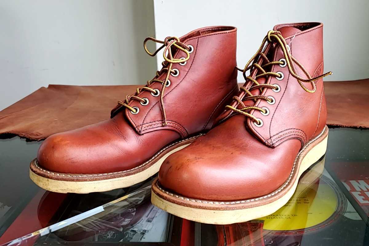 885◆レッドウィング REDWING 8166 アイリッシュセッター size7D(25㎝位)赤茶 ワークブーツ プレーントゥ レザー 本革 中古  USED