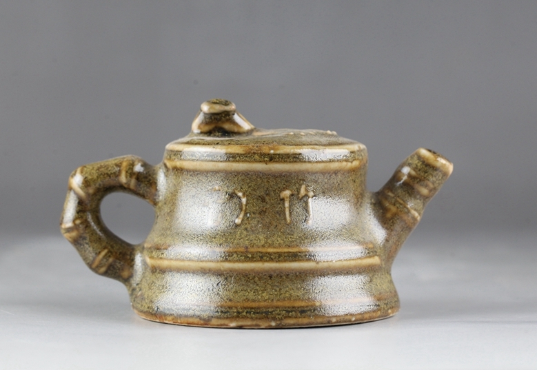 時代唐物茶葉末釉竹節紋茶壺茶道具！直径9.8 cm、高さ6 cm | JChere