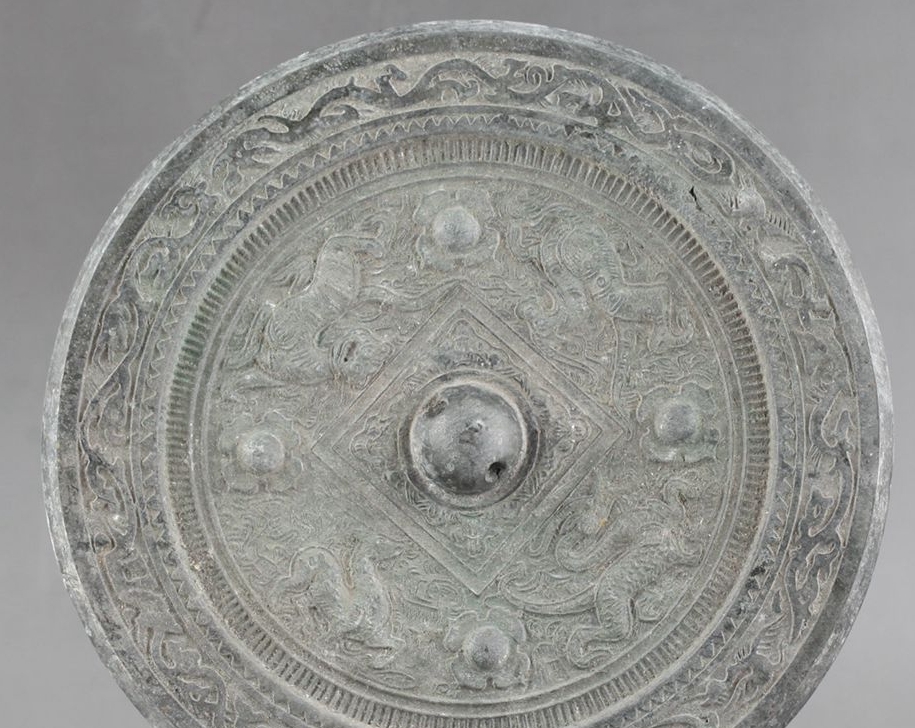 中国古鏡 時代 青銅鏡 神獣文銅鏡 賞物 置物