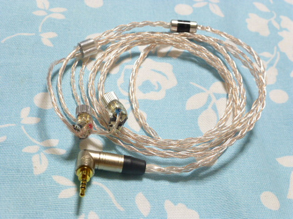 JH Audio 4ピン ケーブル 銀メッキOFC + PureOCC 八芯 ブレイド編み込み 低音一体型 2.5mm4極 L字 (4.4mm5極 対応可) Roxanne Layla Angie