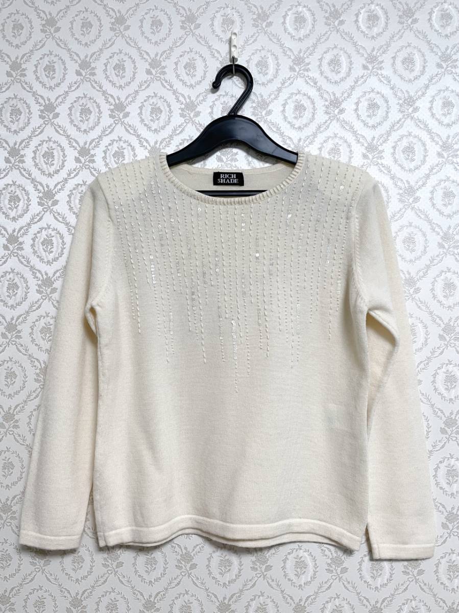 RICH SHADE ビジューニット セーター ベージュ(Mサイズ)|売買された
