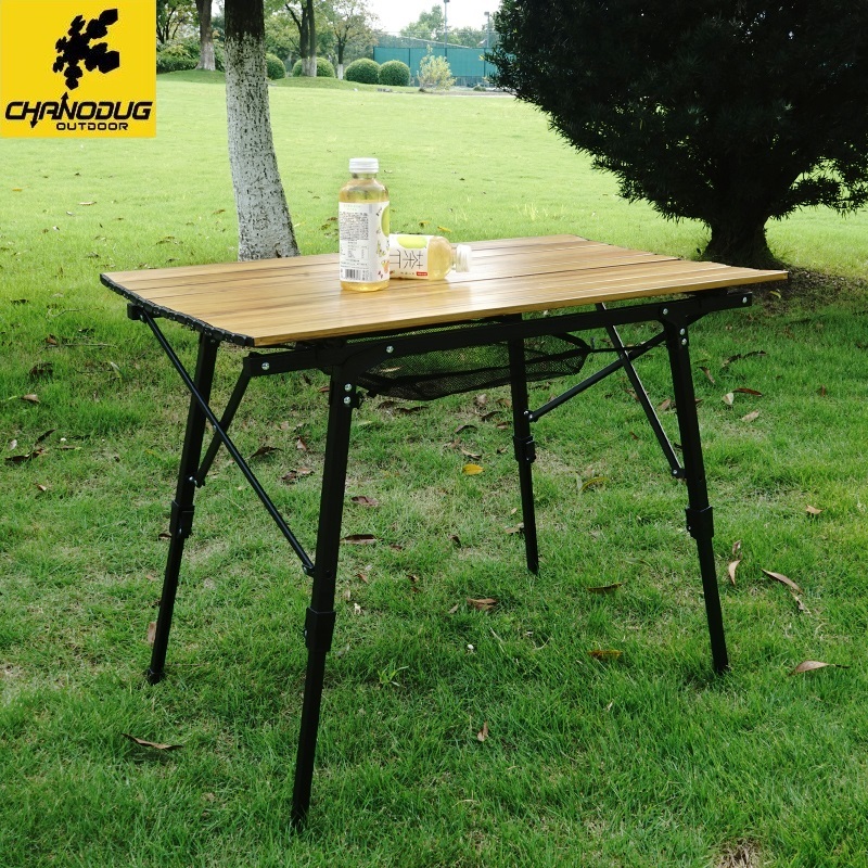 *CHANODUG OUTDOOR* wood grain HIGH&MIDDLE&LOW 3WAY aluminium roll table * outdoor table * camp table * height modification possibility *4