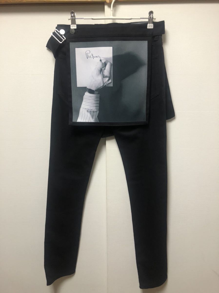 RAF SIMONS 17SS ROBERT MAPPLETHORPE スキニー　パンツ　ラフシモンズ ロバートメイプルソープ　エプロン付き　試着のみ　 ブラック　28