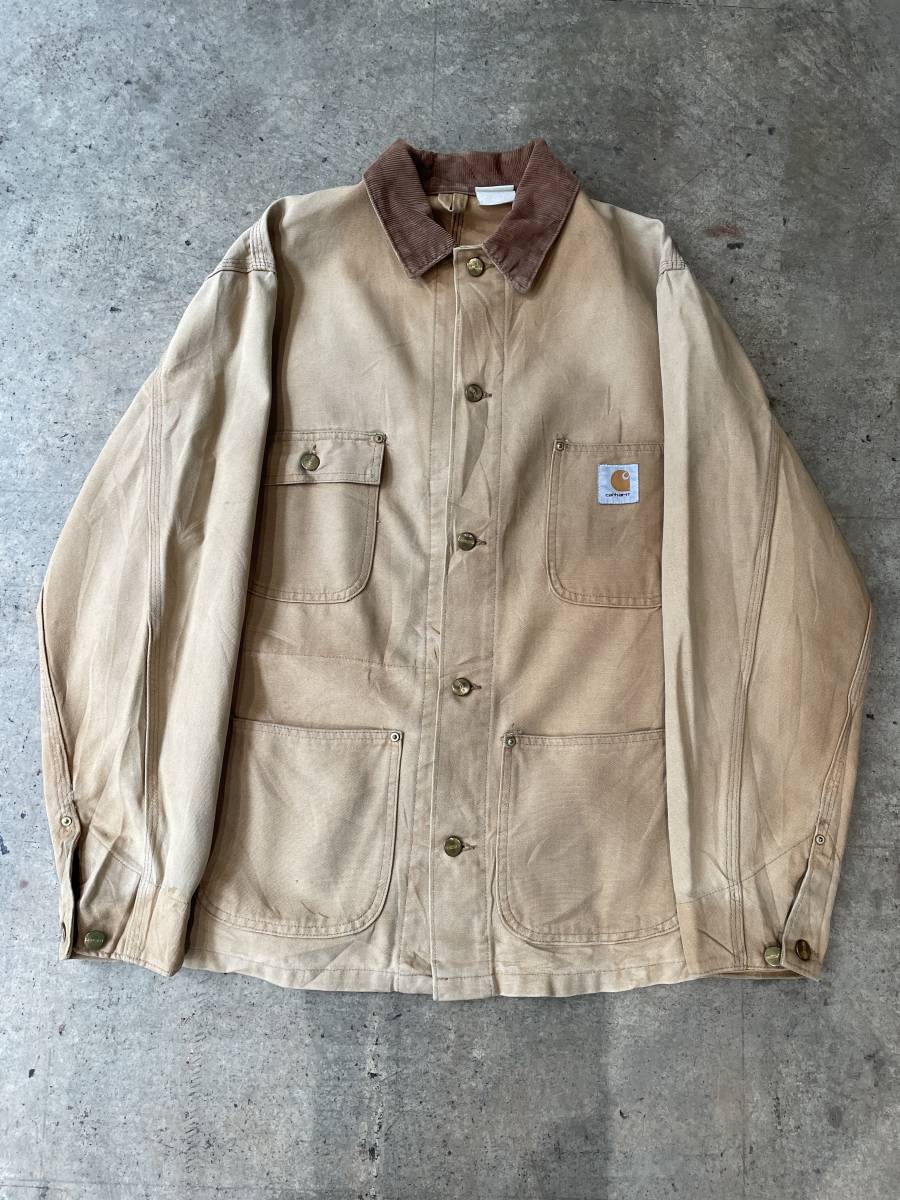 USA製 ブランケット無し！80s90s carhartt チョアジャケット カーハート ワーク カバーオール ブラウンダック 大きいサイズ(XL程)081_画像1