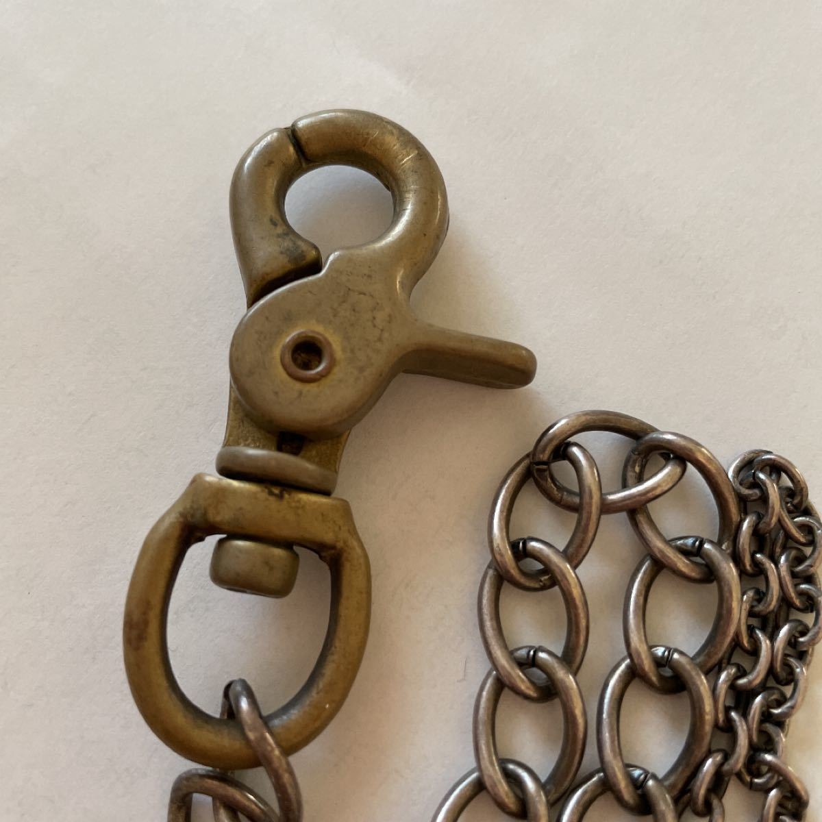 大人気新品 BRONZE ウォレットチェーン ヴィンテージ ITALY - ブレスレット