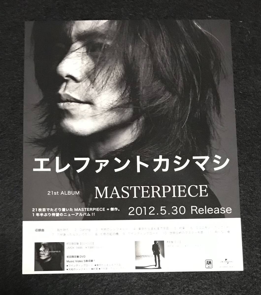 送料無料 エレファントカシマシ MASTERPIECE チラシ エレカシ 送料無料 エレファントカシマシ MASTERPIECE チラシ エレカシ