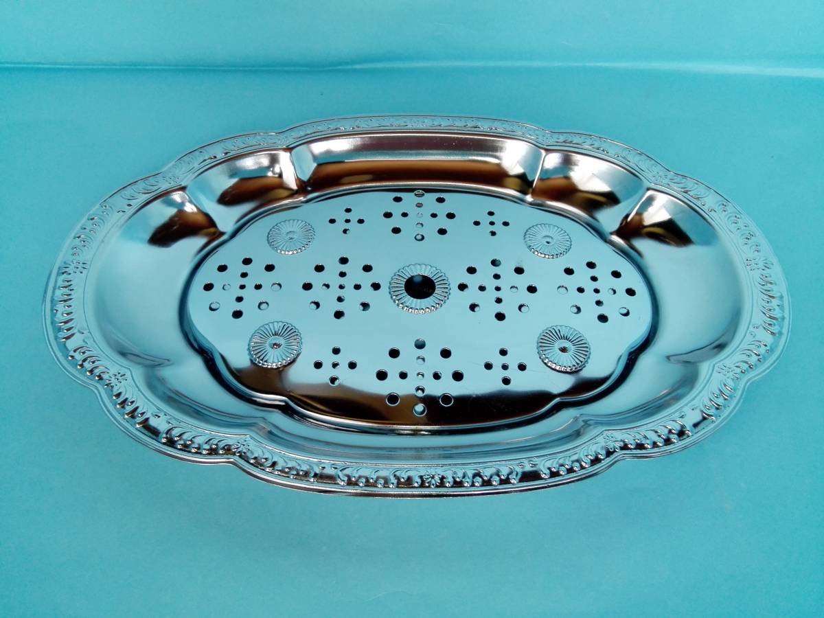 クロムメッキ仕上　多様皿セット　デザート皿　　冷皿　　水切皿　薬味皿　　未使用_画像7