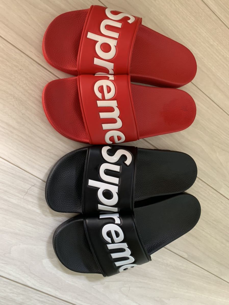 国内オンライン購入 正規美品 サンダル supreme シュプリーム 赤のみ_画像1