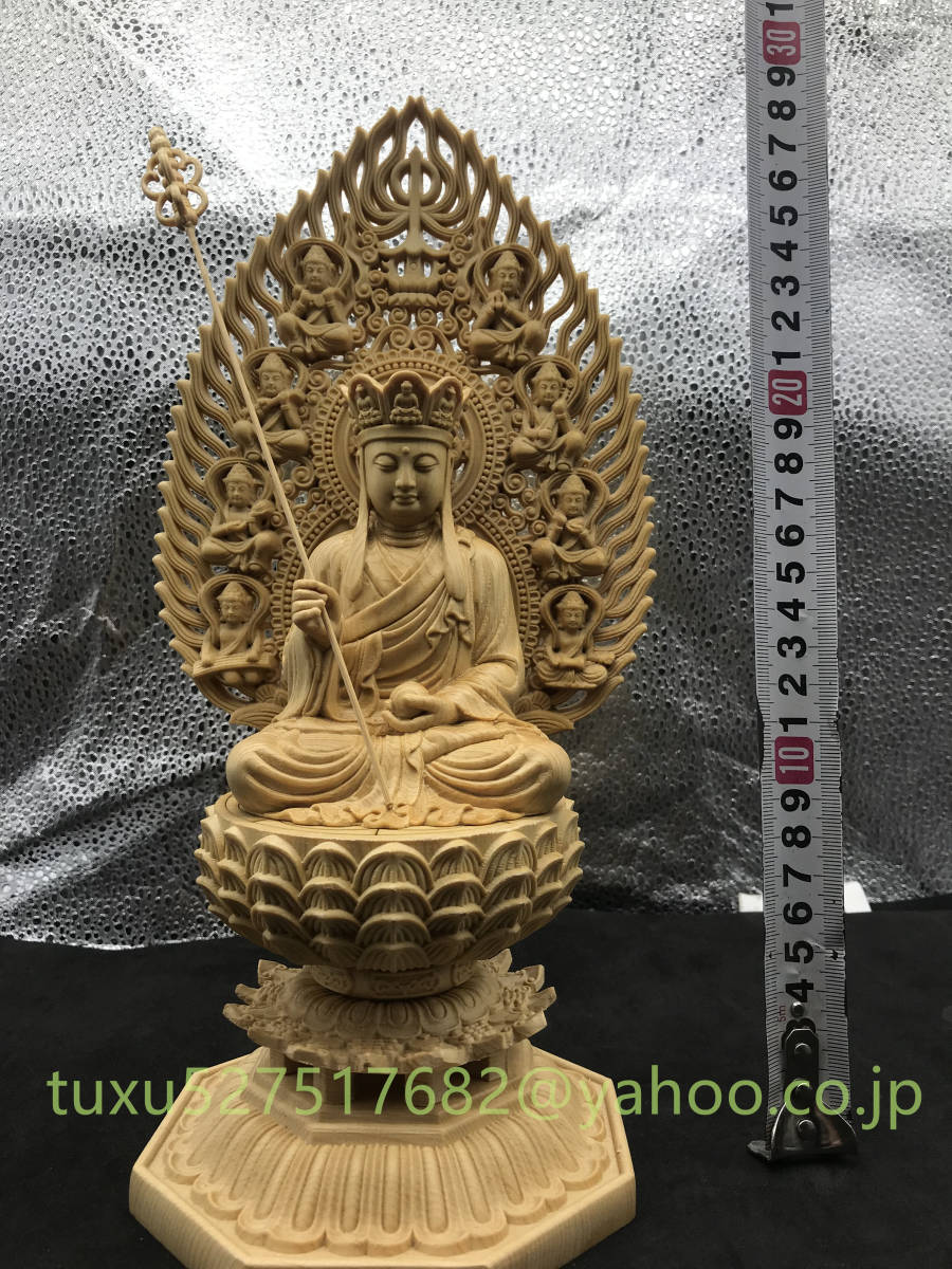 極上品 地蔵王菩薩 供養品 木彫仏像 災難除去 仏教工芸品 精密細工