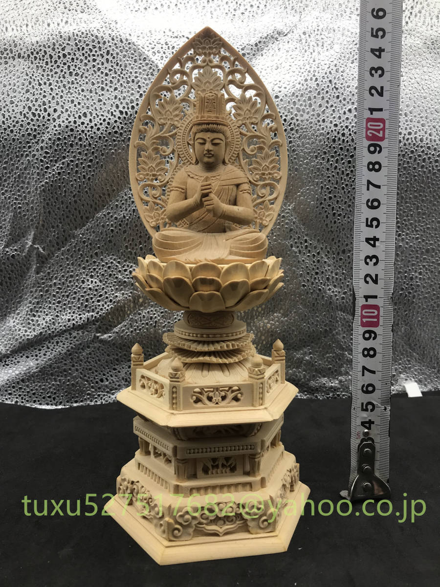 極上品 仏教美術 木彫仏像 大日如来 仏像 大日如来坐像 大日如来座像 大日如来像 祈る厄除 供養品 精密細工 仏教工芸品_画像6