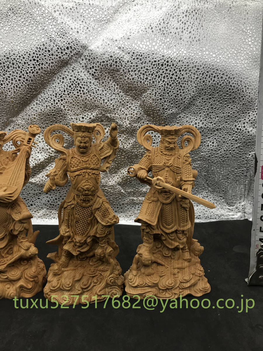 宫崎】仏教美術 四天王 精密細工 四金剛 災難除去 木彫仏像 仏教工芸品-