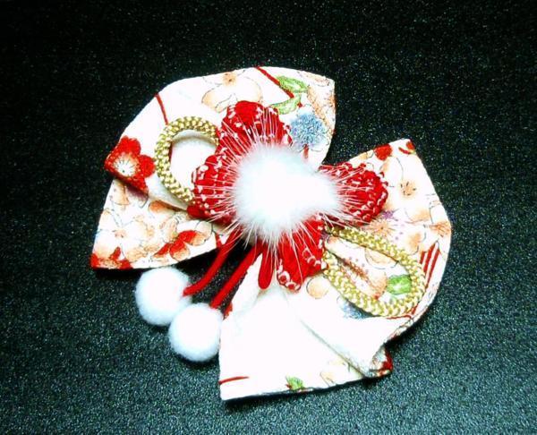  The Seven-Five-Three Festival for girl ... hair ornament 221... white color Sakura pattern non-standard-sized mail shipping 