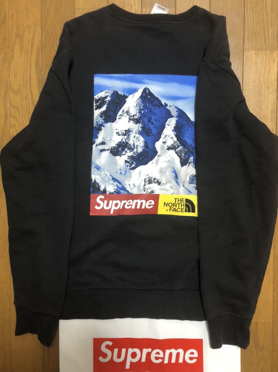 supreme 17ss north face crewneck 雪山　THE NORTH FACE ノースフェイス シュプリーム スウェット トレーナー　ザノースフェイス　sサイズ_画像1