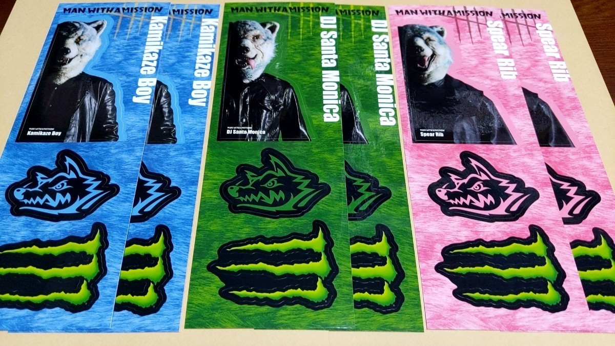 MAN WITH A MISSION モンスターエナジーステッカー ファミマ限定 全5種(各2枚ずつ)の10枚セット