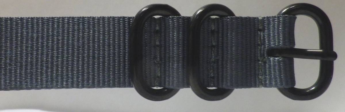 426円 驚きの価格が実現 18MM NATO ミリタリー ナイロンベルト新品 ダーク グレー 新型NATO型尾錠 2重リング LONG