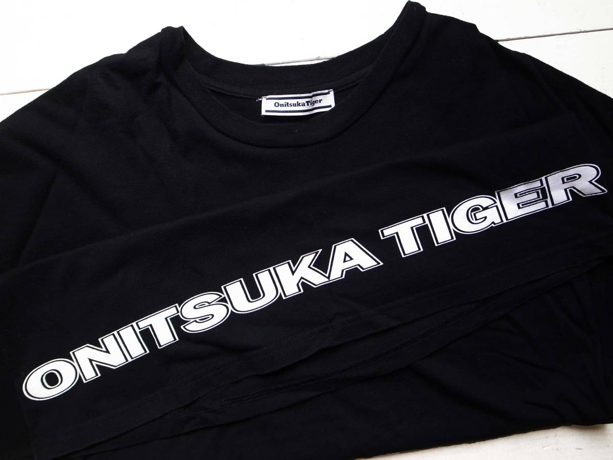 Onitsuka Tiger オニツカタイガー ロゴTシャツ M 黒 asics(文字 Onitsuka Tiger オニツカタイガー ロゴTシャツ M 黒 asics(文字