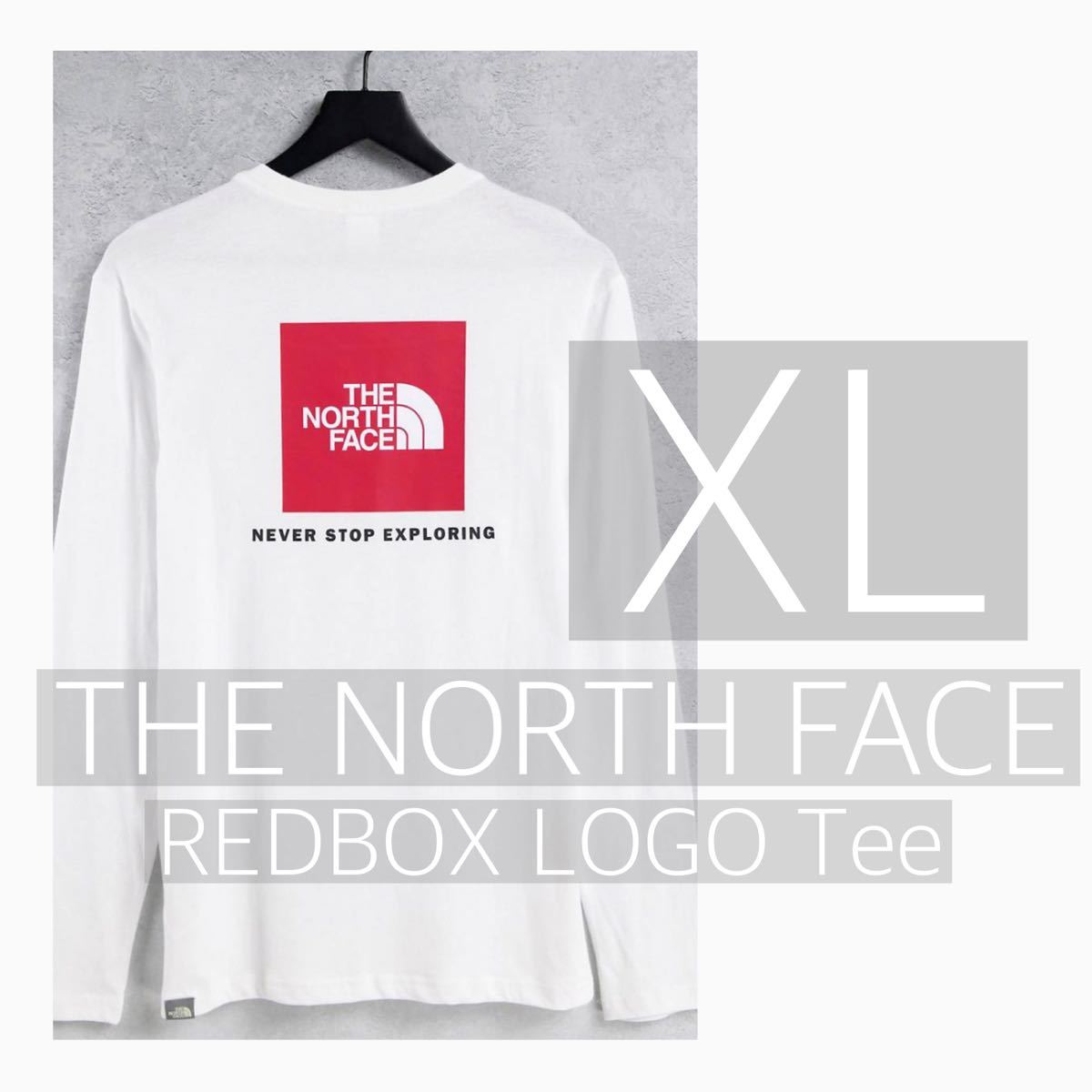 THE NORTH FACE ボックスロゴ ノースフェイスTシャツ　長袖Tシャツ　XL ホワイト