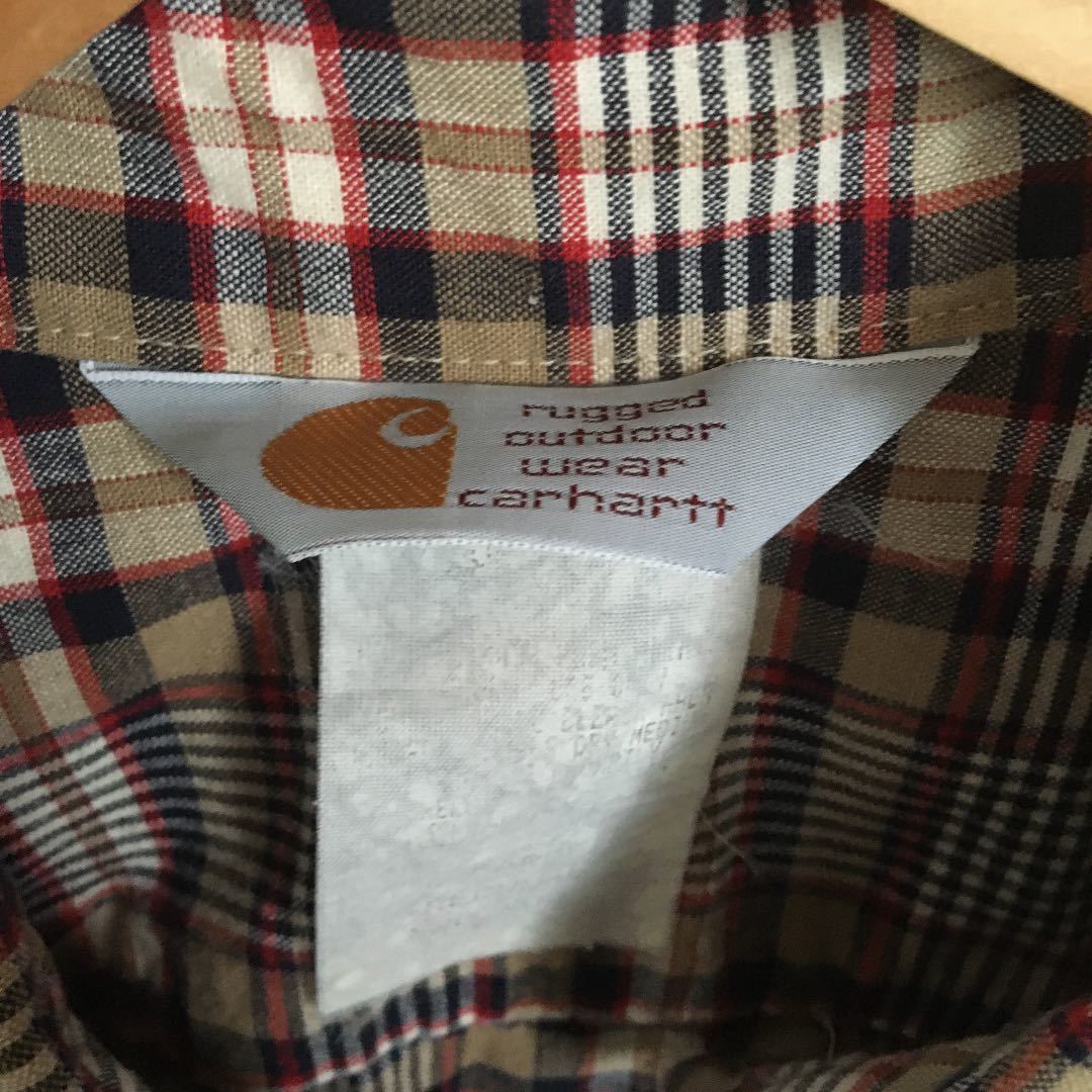 USA規格　半袖シャツ　ボタンダウン　ワークシャツ　カーハート carhartt チェック柄 大きいサイズ　ビックサイズ　7XL 美品　送料無料