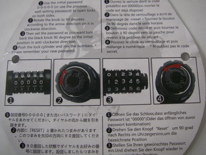 1635 NGG LOCK 自転車用 ワイヤーロック ダイヤルロック 新品未使用 日本製_画像3