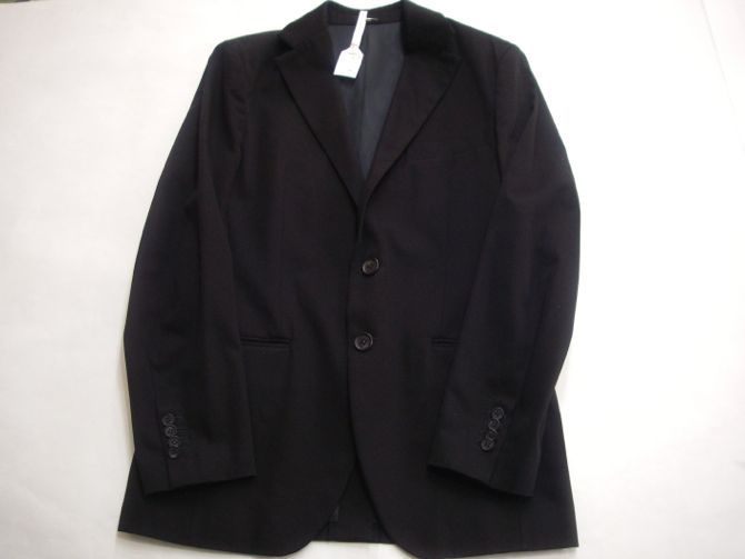 【高価値】 1931 メンズテーラードジャケット　コットン ブラック 冠婚葬祭 式典等にも Lサイズ