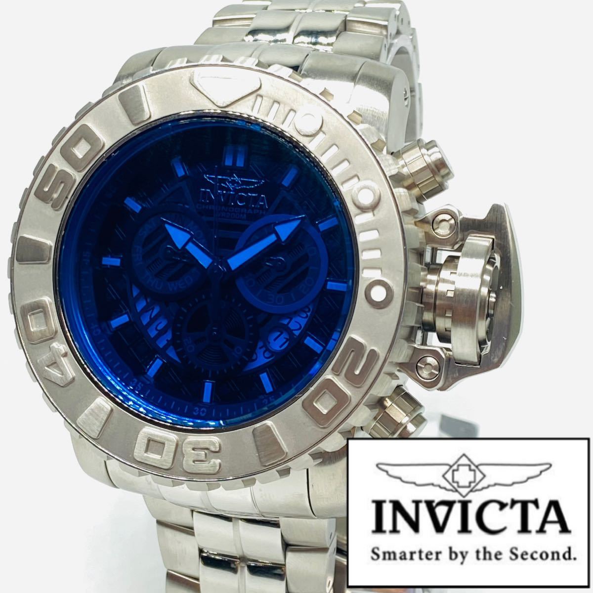 その他 【定価24万円！】★激レア! デカ重! インビクタ INVICTA インヴィクタ シーハンター メンズ 腕時計 クロノグラフ クォーツ