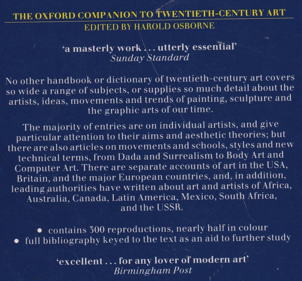 *[The Oxford Companion to Twentieth Century Art (Oxford Paperback Reference) paper back ] oxford 20 century fine art lexicon 