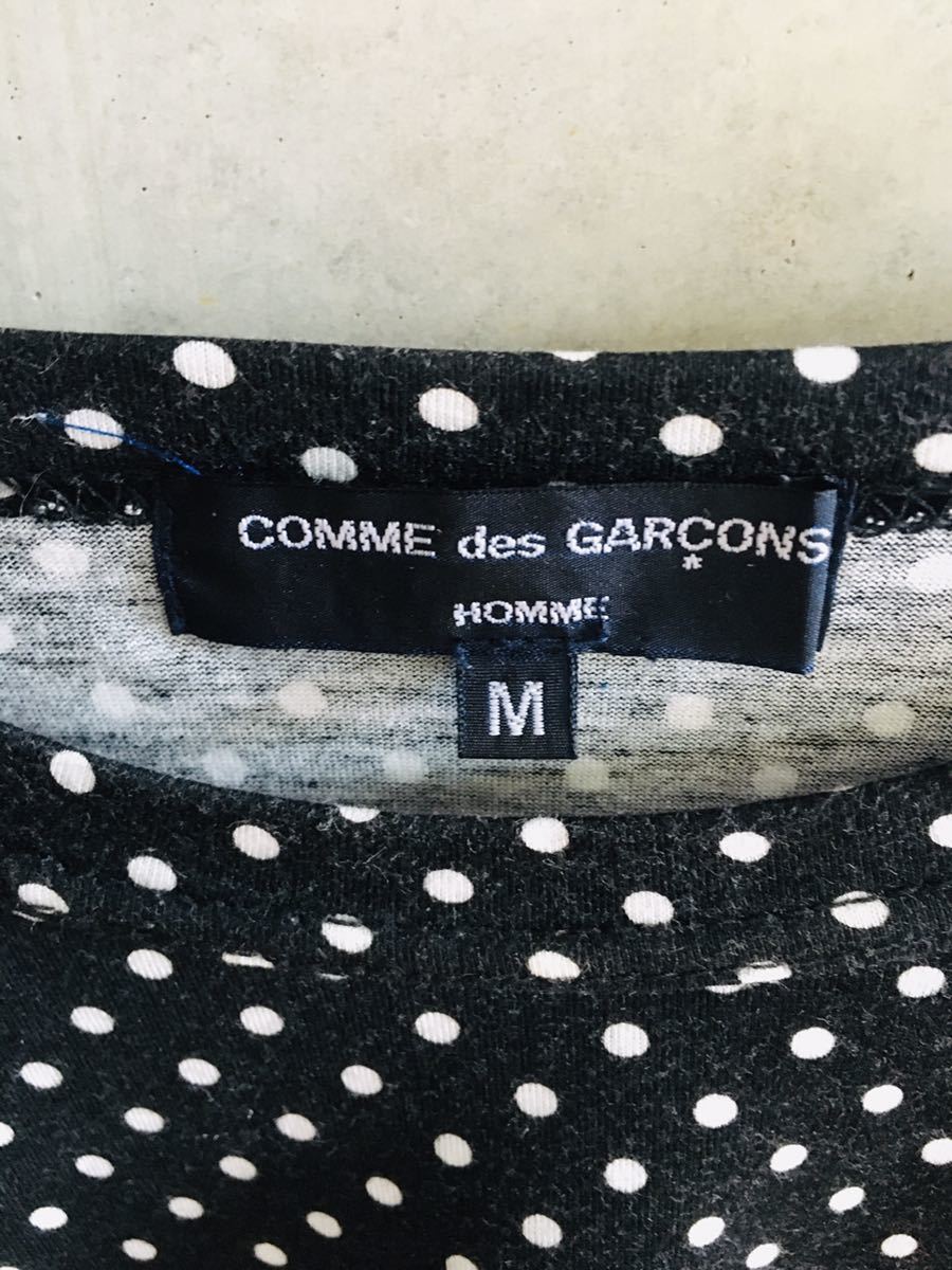 [* rare * masterpiece * men's M* free shipping!] Comme des Garcons Homme . pocket Polka dot polka dot preliminary button attaching T-shirt COMME des GARCONS HOMME