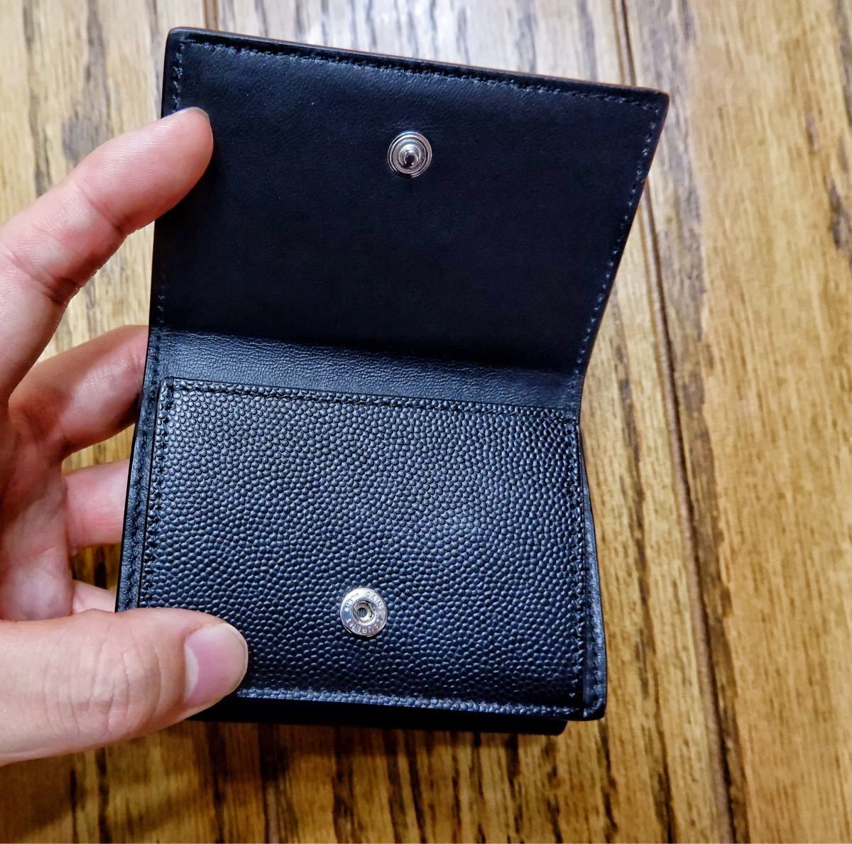 新品 サンローラン 三つ折り 財布 SAINT LAURENT PARIS カードケース