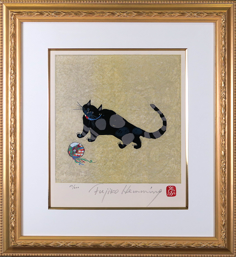 フジ子・ヘミング(猫十態 スージィー)木版画 真性保証 Acre
