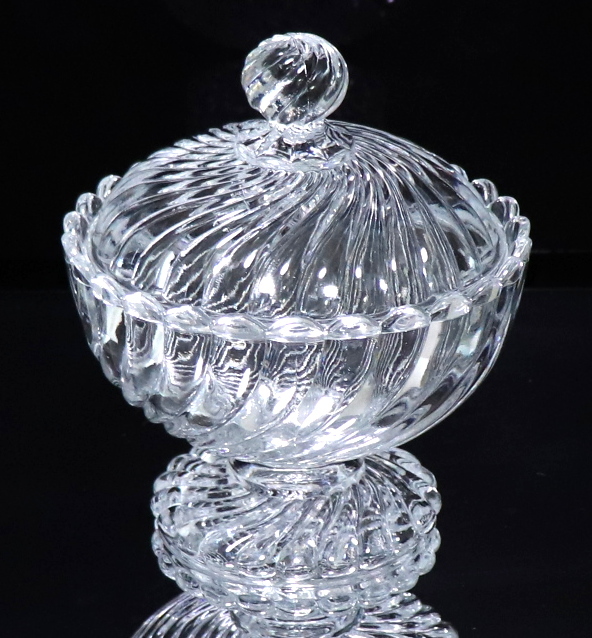 バカラ (BACCARAT) バンブー 大型 蓋物 1kg超え 小物入れ キャンディ