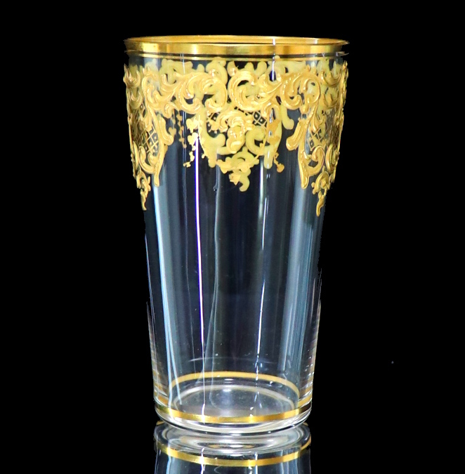 オールドバカラ/※1900年代 希少色 エグランチエ 被せガラス 花瓶 www 