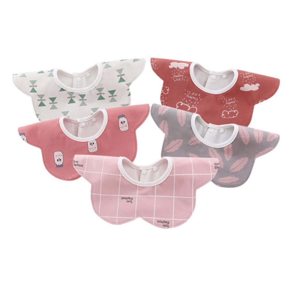  bib baby's bib girl . water 360 times petal type meal for soft cotton 100% baby bib pretty waterproof birth celebration birth preparation 5 pieces set 