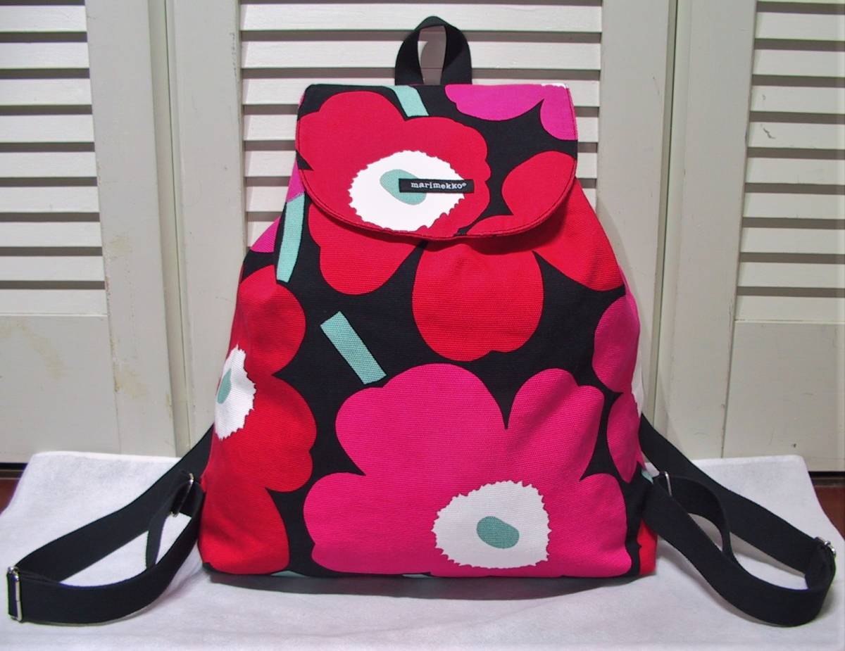 マリメッコ marimekko UNIKKO/Unikko ウニッコ レッドxピンク リュック