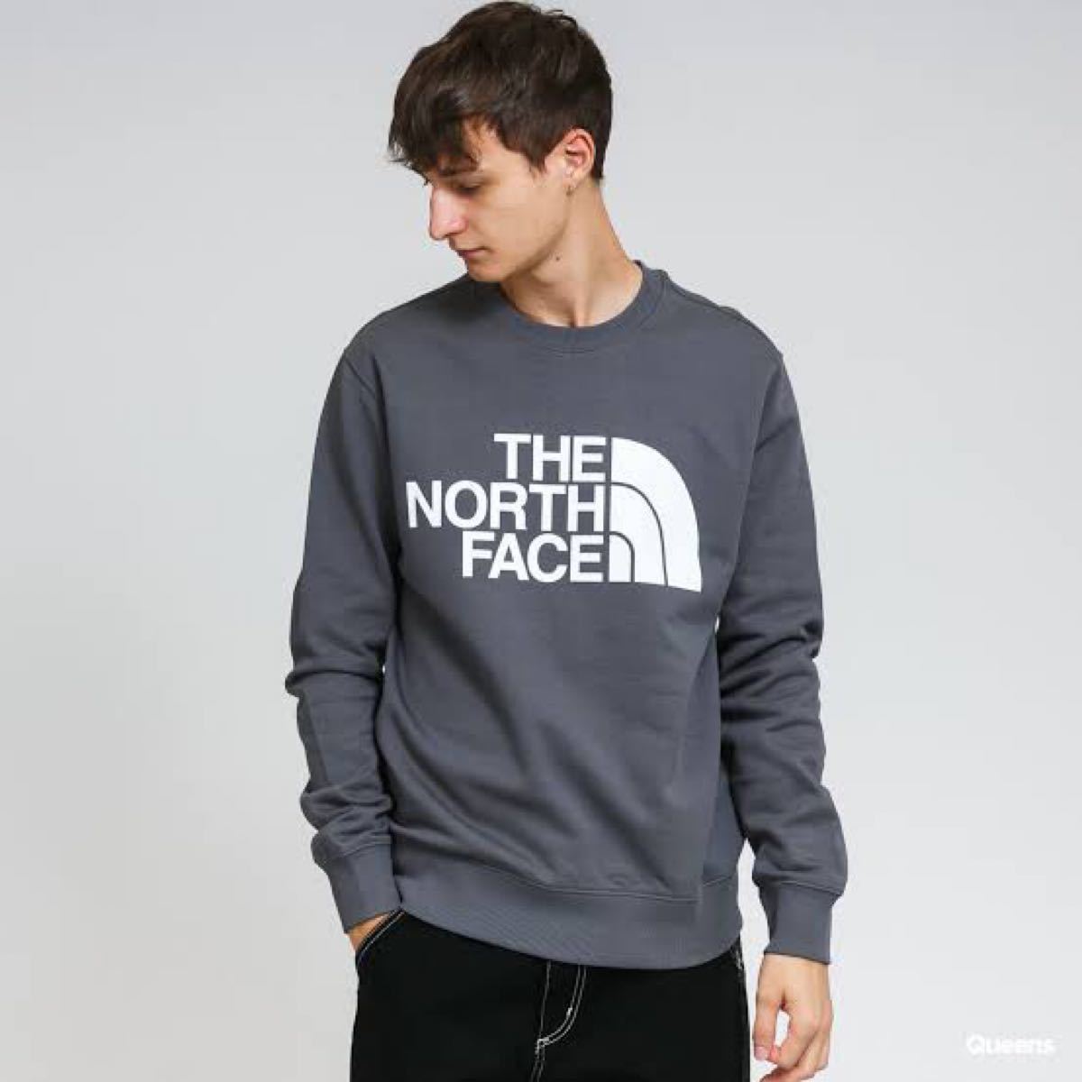 海外限定 ◆ THE NORTH FACE ザノースフェイス ボックスロゴ グレー スウェット トレーナー ◆